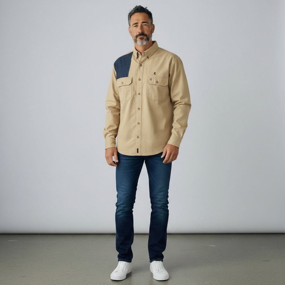 Remington Vented Sport Shooter Shirt Men's XL Denim Patch